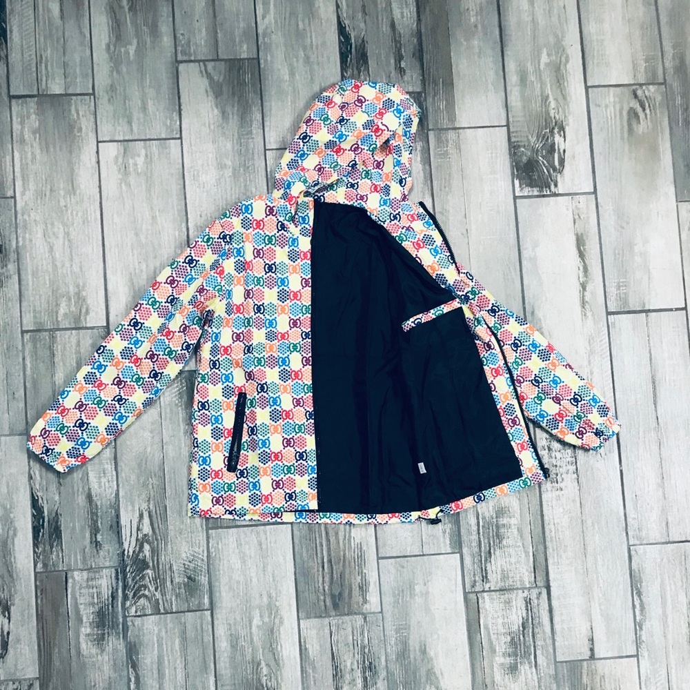 Neon Lightweight Windbreaker Hooded Rain Jacket